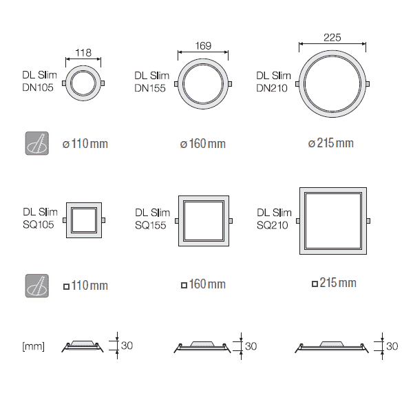(DLS27) МИНИ LED ПАНЕЛ DL SLIM DN155 12W 6500K